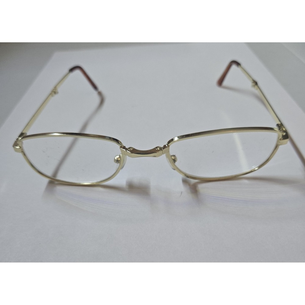 Vintage Folding Glasses +125 Gold Plated with Zipping Case
